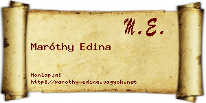 Maróthy Edina névjegykártya